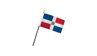 Dominican Republic Stick Flag 4in by 6in on 10in Black Plastic Stick