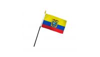 Ecuador Stick Flag 4in by 6in on 10in Black Plastic Stick
