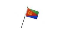 Eritrea Stick Flag 4in by 6in on 10in Black Plastic Stick