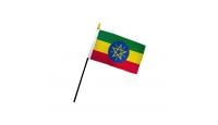Ethiopia Stick Flag 4in by 6in on 10in Black Plastic Stick
