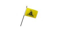 Don't Tread On Me Gadsden (Yellow) 4x6in Stick Flag