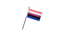 Genderfluid Stick Flag 4in by 6in on 10in Black Plastic Stick
