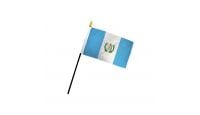 Guatemala Stick Flag 4in by 6in on 10in Black Plastic Stick