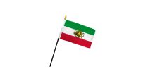 Iran Lion Stick Flag 4in by 6in on 10in Black Plastic Stick