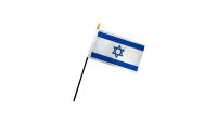 Israel Stick Flag 4in by 6in on 10in Black Plastic Stick