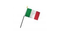 Italy Stick Flag 4in by 6in on 10in Black Plastic Stick