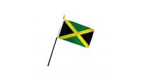 Jamaica Stick Flag 4in by 6in on 10in Black Plastic Stick