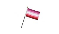 Lesbian Plain Stick Flag 4in by 6in on 10in Black Plastic Stick