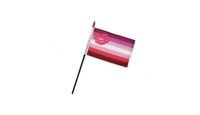 Lipstick Lesbian Stick Flag 4in by 6in on 10in Black Plastic Stick