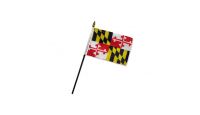 Maryland Stick Flag 4in by 6in on 10in Black Plastic Stick