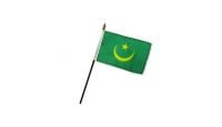 Mauritania 1959 Stick Flag 4in by 6in on 10in Black Plastic Stick
