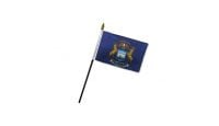 Michigan Stick Flag 4in by 6in on 10in Black Plastic Stick