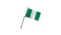 Nigeria Stick Flag 4in by 6in on 10in Black Plastic Stick