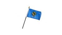 Oklahoma Stick Flag 4in by 6in on 10in Black Plastic Stick