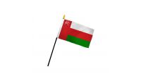 Oman Stick Flag 4in by 6in on 10in Black Plastic Stick