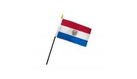 Paraguay Stick Flag 4in by 6in on 10in Black Plastic Stick
