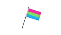 Polysexual Stick Flag 4in by 6in on 10in Black Plastic Stick