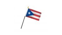 Puerto Rico Stick Flag 4in by 6in on 10in Black Plastic Stick