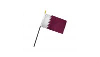 Qatar 4x6in Stick Flag