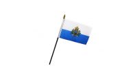 San Marino 4x6in Stick Flag