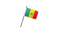 Senegal Stick Flag 4in by 6in on 10in Black Plastic Stick