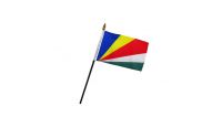 Seychelles Stick Flag 4in by 6in on 10in Black Plastic Stick