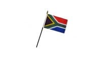 South Africa Stick Flag 4in by 6in on 10in Black Plastic Stick