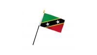 St. Kitts & Nevis Stick Flag 4in by 6in on 10in Black Plastic Stick