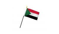 Sudan Stick Flag 4in by 6in on 10in Black Plastic Stick