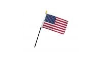 USA Stick Flag 4in by 6in on 10in Black Plastic Stick