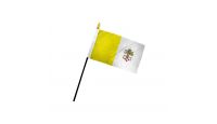 Vatican City 4x6in Stick Flag