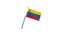 Venezuela Stick Flag on 10in Black Plastic Stick 4in by 6in