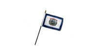 West Virginia Stick Flag 4in by 6in on 10in Black Plastic Stick