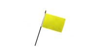 Yellow Solid Color Stick Flag 4in by 6in on 10in Black Plastic Stick