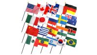 4x6in Set of 20 International Stick Flags shown countries included