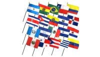 4x6in Set of 20 Latin American Stick Flags shown countries included