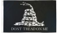 Don't Tread On Me Black Gadsden Printed Polyester Flag 3ft by 5ft