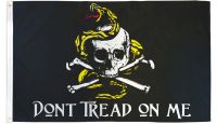 Don't Tread On Me Pirate Gadsden Printed Polyester Flag 3ft by 5ft