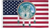 USA Dream Catcher Wolf Printed Polyester Flag 3ft by 5ft