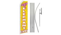 Elephant Ears Superknit Polyester Swooper Flag Size 11.5ft by 2.5ft & 6 Piece Pole & Ground Spike Kit