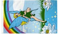 Fairy Rainbow Green Printed Polyester Flag 3ft by 5ft