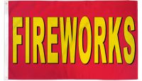 Fireworks Red Printed Polyester Flag 3ft by 5ft