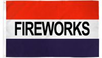 Fireworks R/W/B Printed Polyester Flag 3ft by 5ft