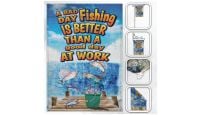 H&G Studios Fishing is Better Than Work  Printed Polyester Flag 12in by 18in
