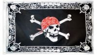 Skull With Border Pirate Printed Polyester Flag 3ft by 5ft