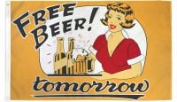 Free Beer Tomorrow Printed Polyester Flag 3ft by 5ft