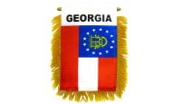 Georgia State  Rearview Mirror Mini Banner 4in by 6in