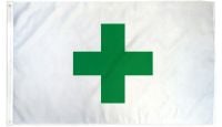 Green Cross Printed Polyester Flag 3ft by 5ft