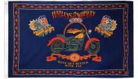 Harleys & Whiskey Printed Polyester Flag 3ft by 5ft