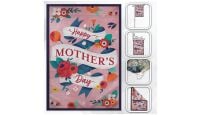 H&G Studios Happy Mother's Day Printed Polyester Flag 12in by 18in with close ups of material and on pole